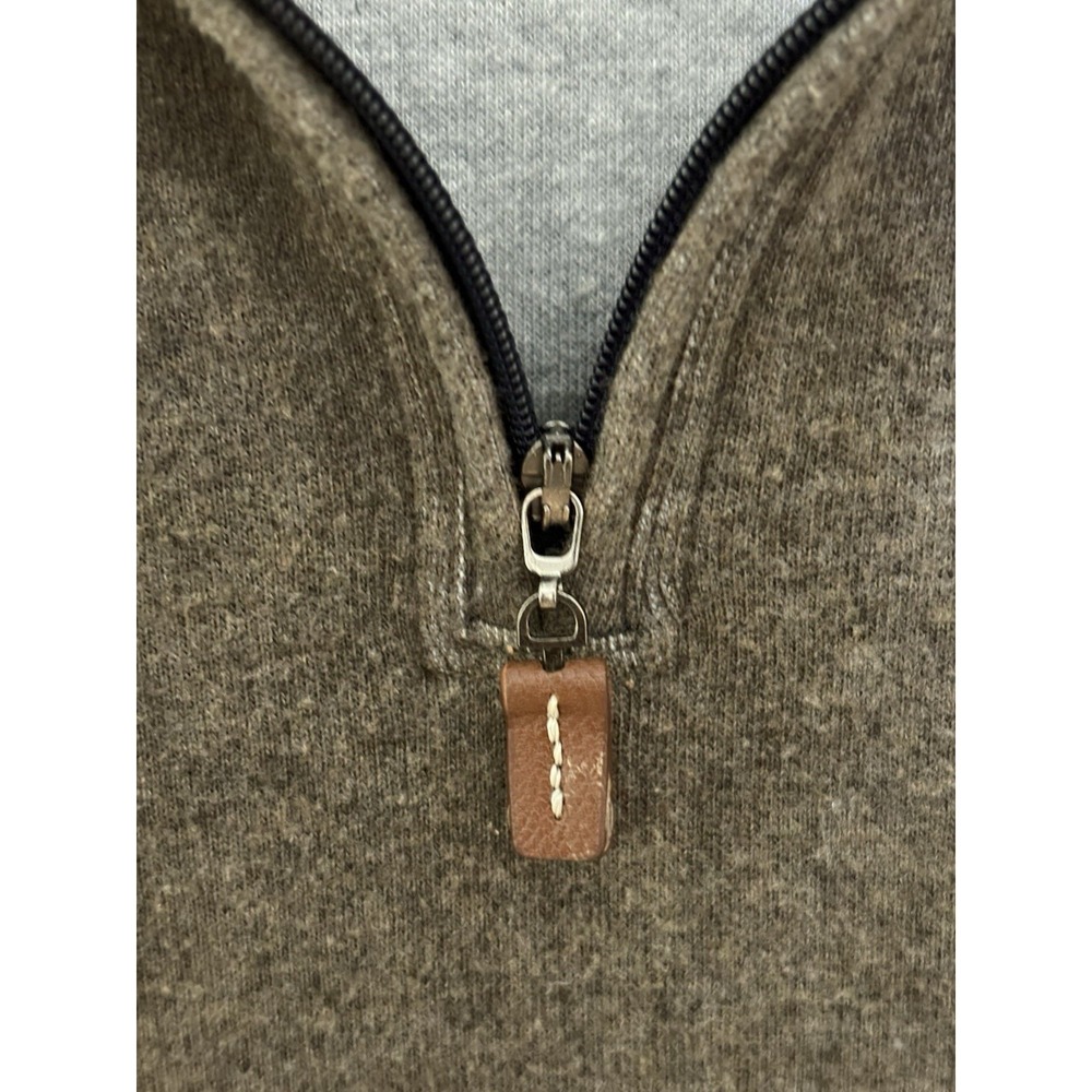 Peter Millar Vest Mens XL 100% Cotton Knit 1/4 Zip Mock Neck Brown - Picture 7 of 9